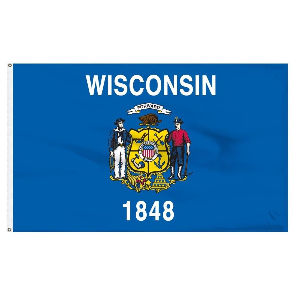 bandera vintage de wisconsin