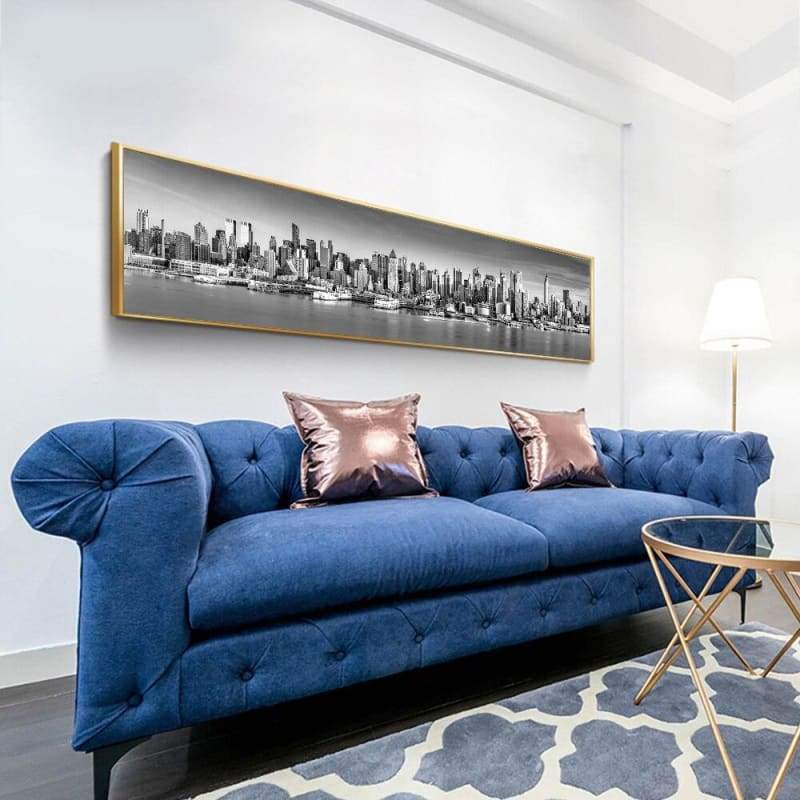 Cuadro grande vintage en blanco y negro de New York