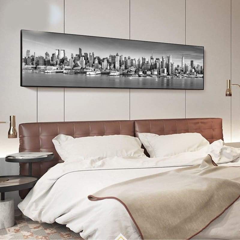 Cuadro grande vintage en blanco y negro de New York