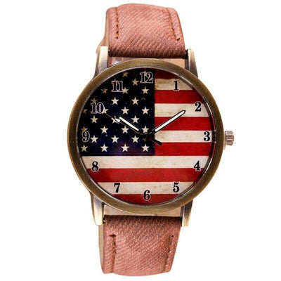 Reloj Vintage Con Bandera Americana