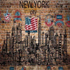 Papel pintado vintage de ladrillo de New York