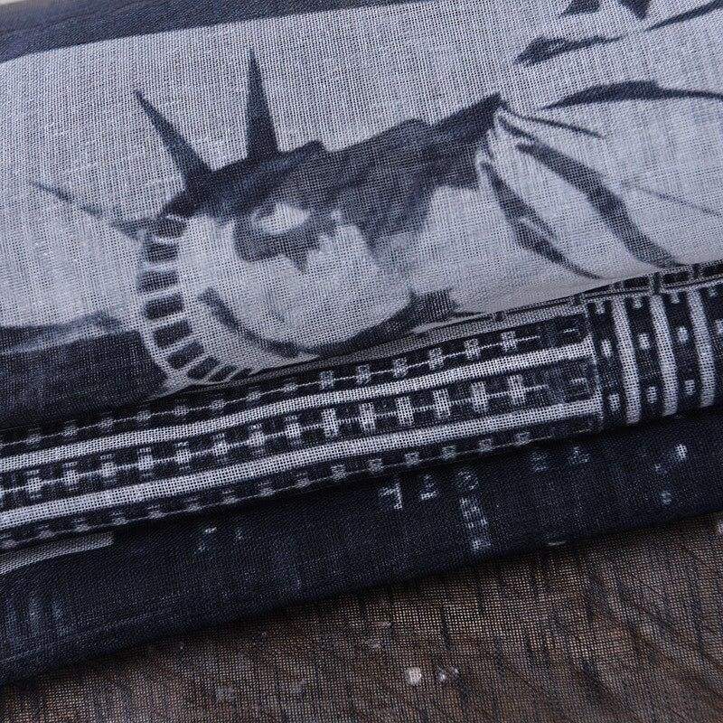 Cortina vintage con patrón de New York