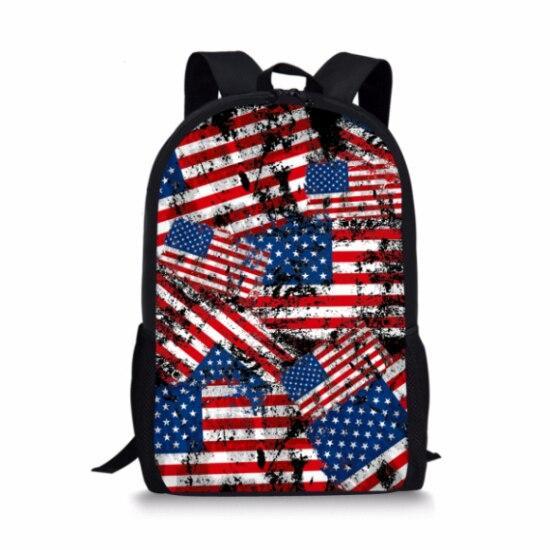 Mochila vintage con bandera americana