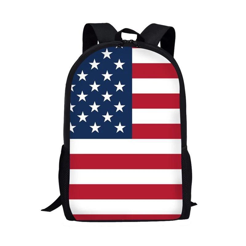Mochila vintage con bandera americana
