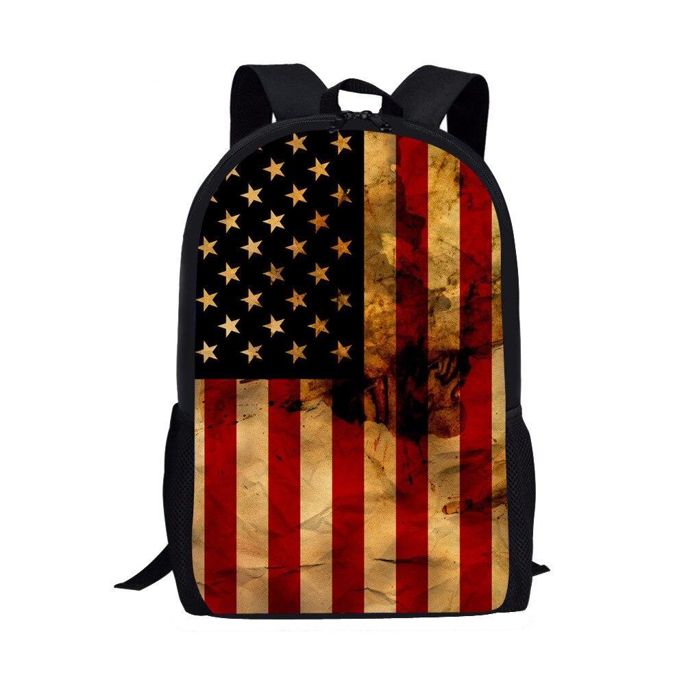 Mochila vintage con bandera americana