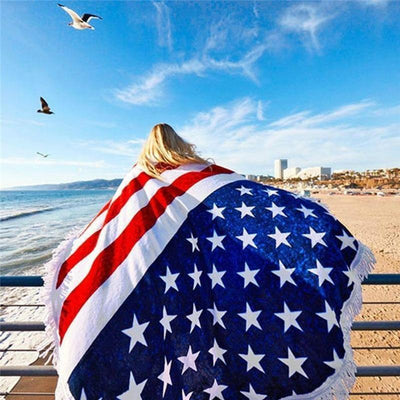 Toalla de playa vintage con bandera de EE. UU.
