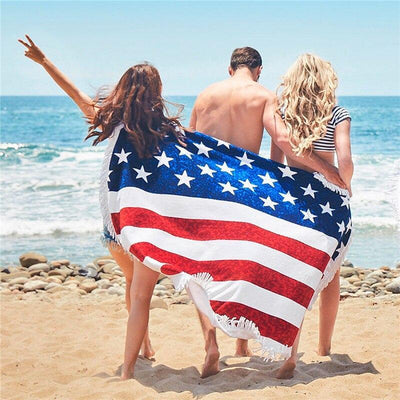 Toalla de playa vintage con bandera de EE. UU.