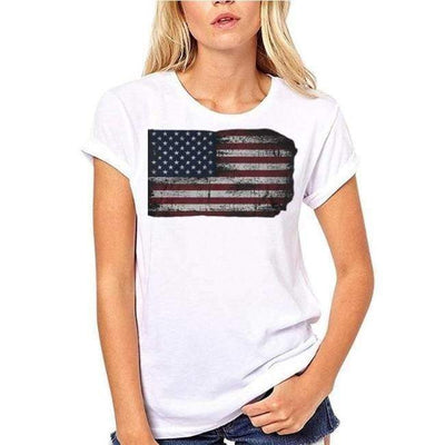 Camiseta vintage con bandera americana