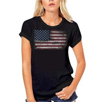 Camiseta vintage con bandera americana