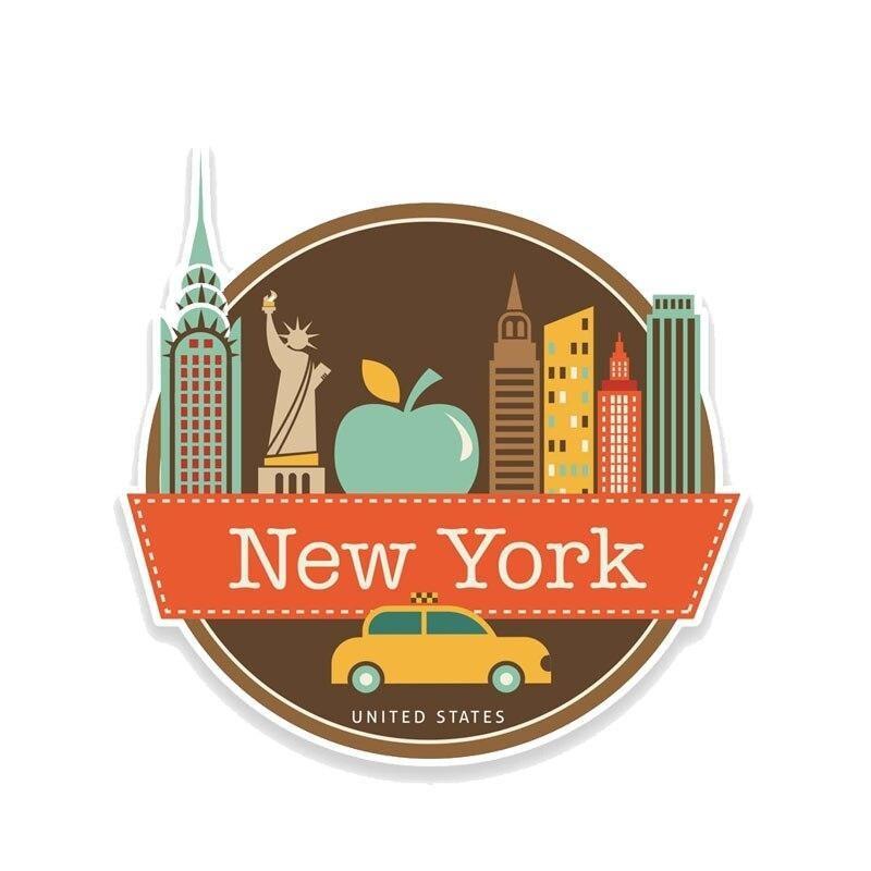 Pegatinas vintage de colores de New York