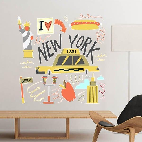 Calcomanías vintage de taxis de New York