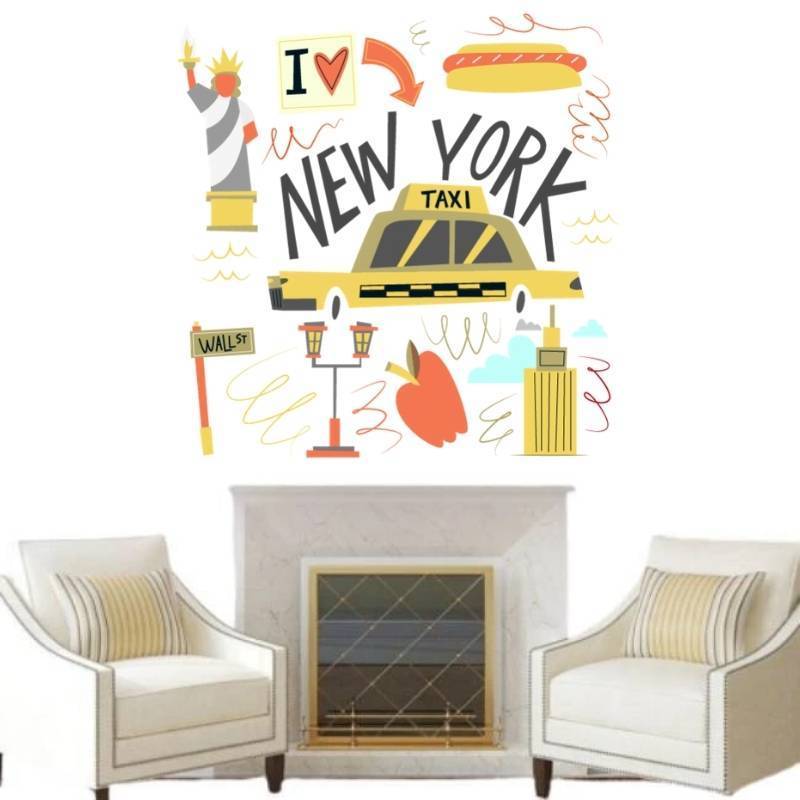 Calcomanías vintage de taxis de New York