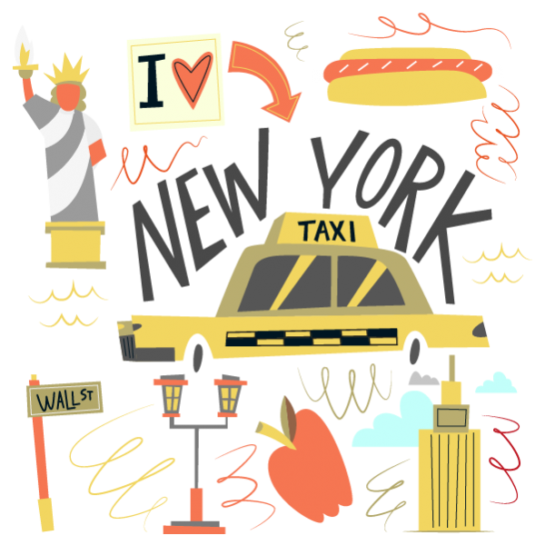 Calcomanías vintage de taxis de New York