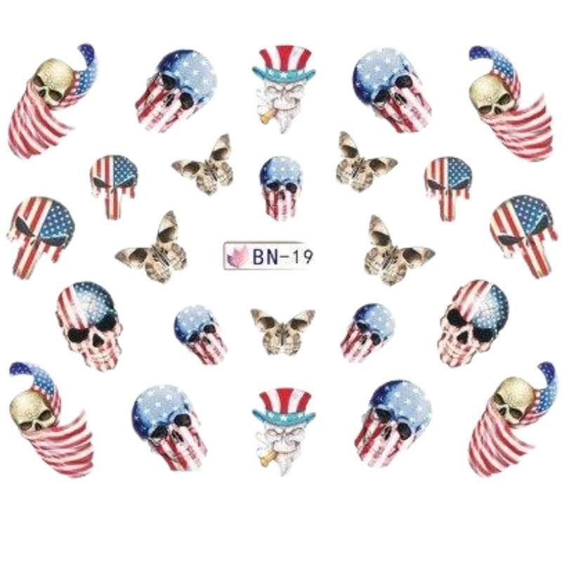 Etiquetas engomadas del clavo de la bandera americana del vintage