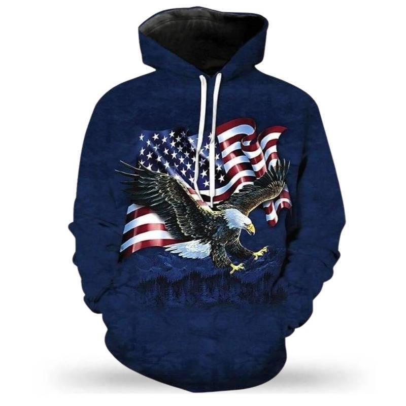 Sudadera Vintage Con Bandera Americana