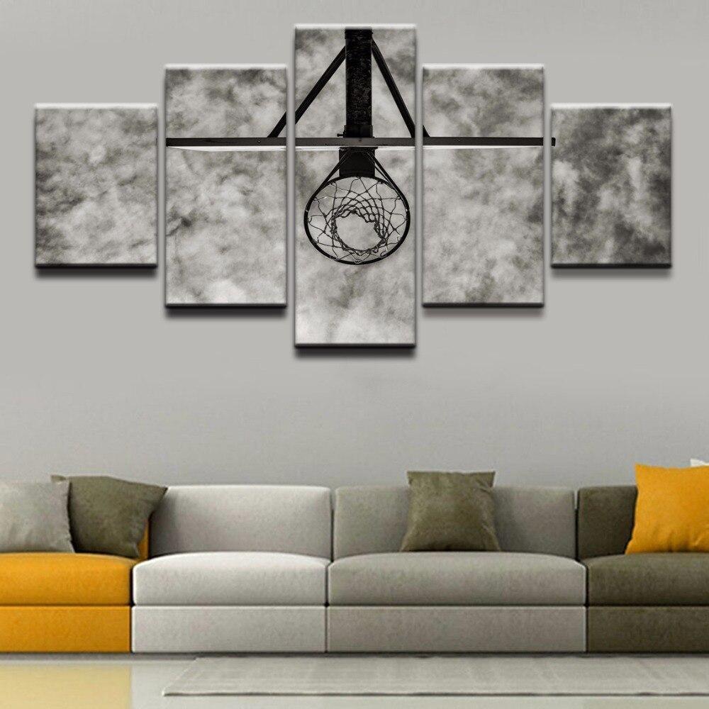 Baloncesto vintage pintura en blanco y negro