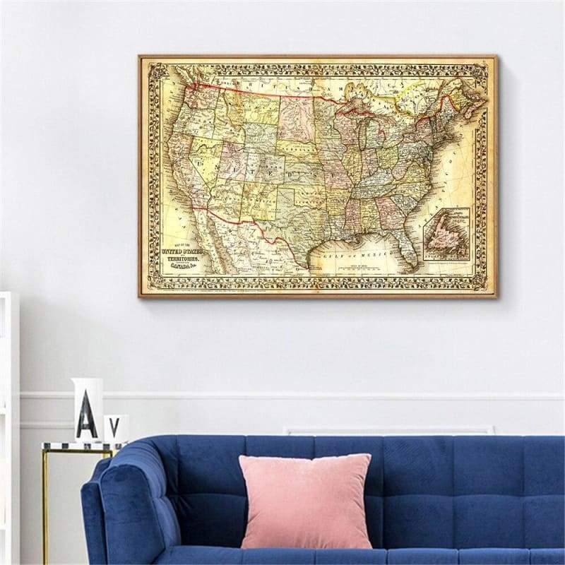 Pizarra de mapa vintage de Estados Unidos