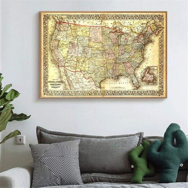Pizarra de mapa vintage de Estados Unidos