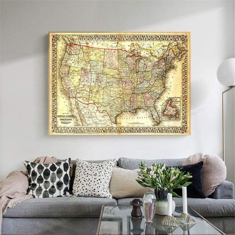 Pizarra de mapa vintage de Estados Unidos