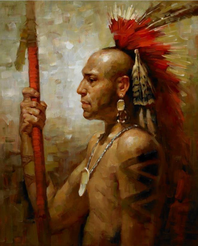 Pintura vintage de jefe indio