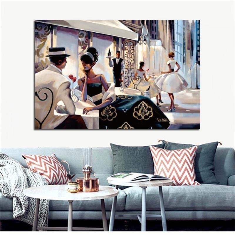 Pintura de pareja americana vintage