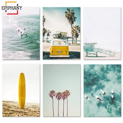 Pintura vintage de California Deco