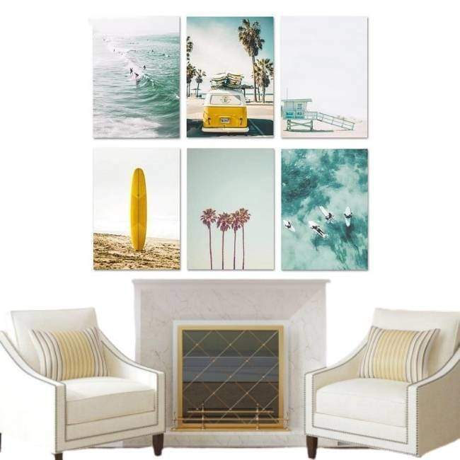 Pintura vintage de California Deco