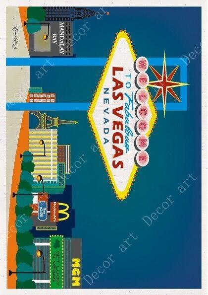 Pintura decorativa vintage de Las Vegas