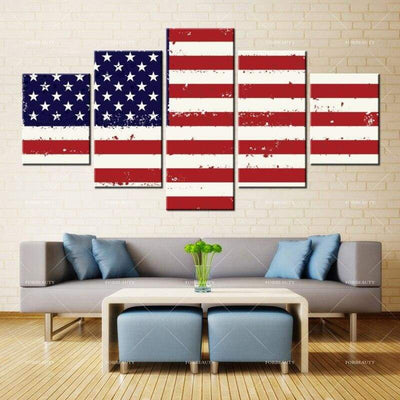 Pintura de la bandera americana de la vendimia