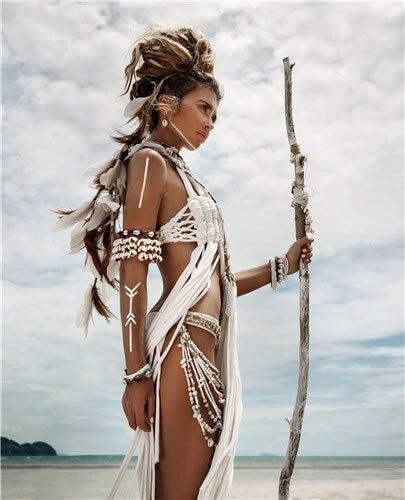 Pintura vintage de mujer nativa americana