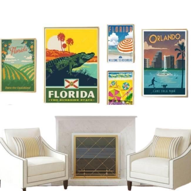 Pintura de la vendimia de Florida