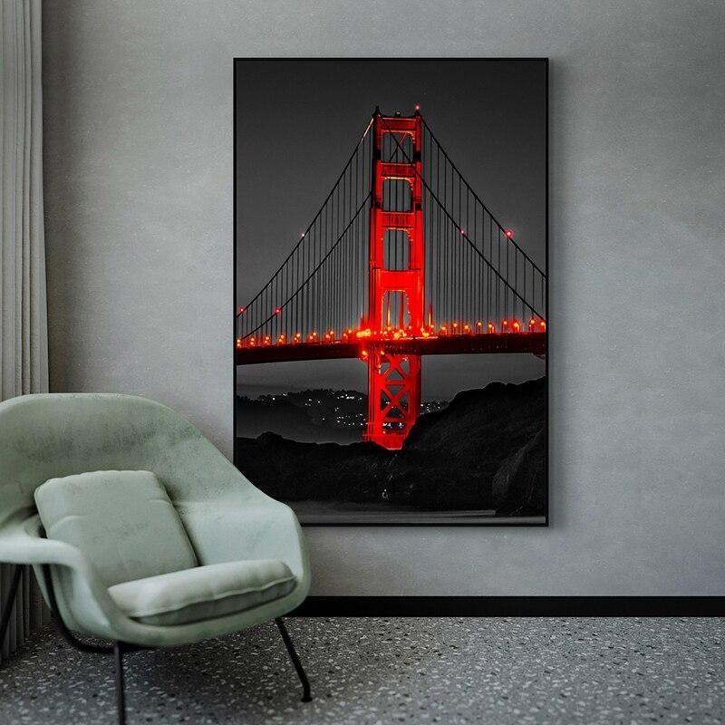 Pintura vintage Golden Bridge Gate