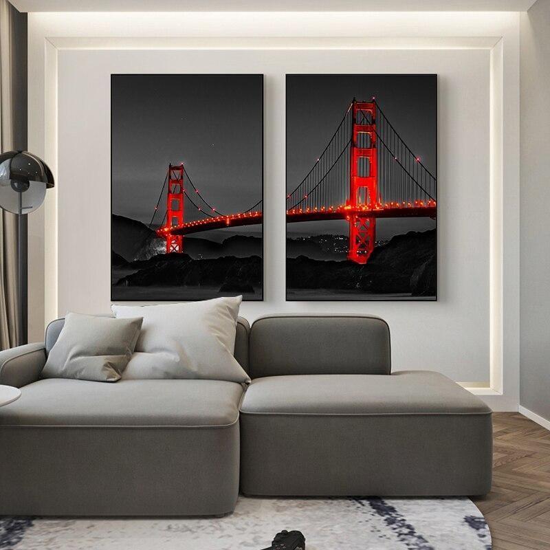 Pintura vintage Golden Bridge Gate