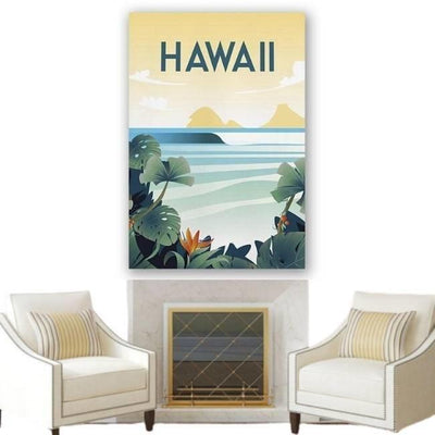 Pintura hawaiana vintage