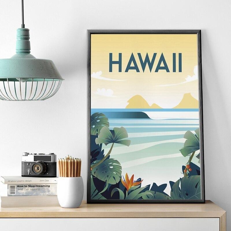 Pintura hawaiana vintage