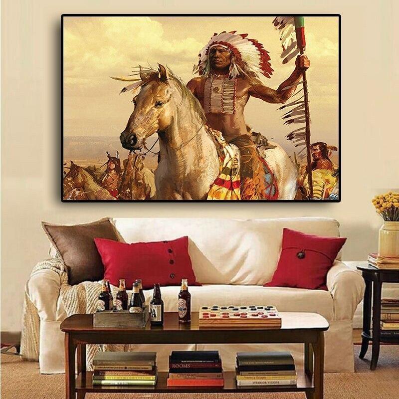 Pintura india americana vintage
