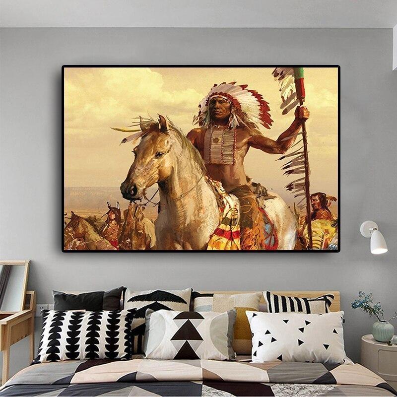 Pintura india americana vintage