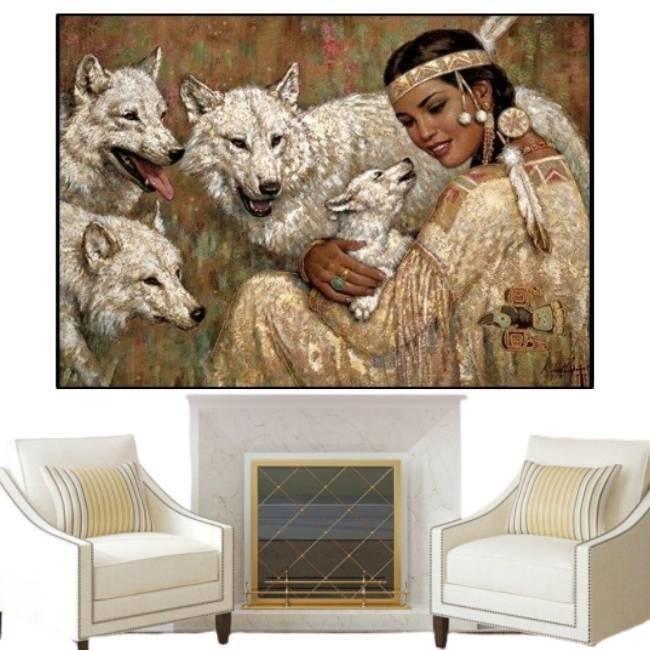 Pintura india colorida de la vendimia