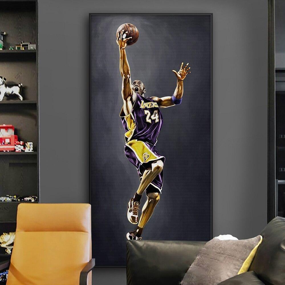 Pintura de Kobe Bryant de la vendimia