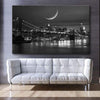 Mesa New York vintage con luces LED en blanco y negro