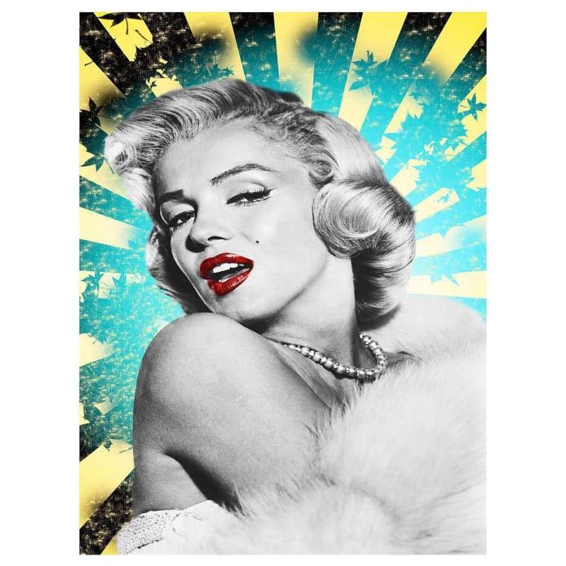 Vintage Marilyn Monroe Pintura En Blanco Y Negro