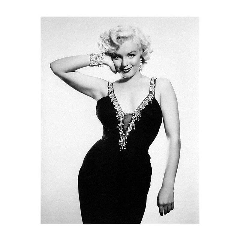 Vintage Marilyn Monroe Pintura En Blanco Y Negro