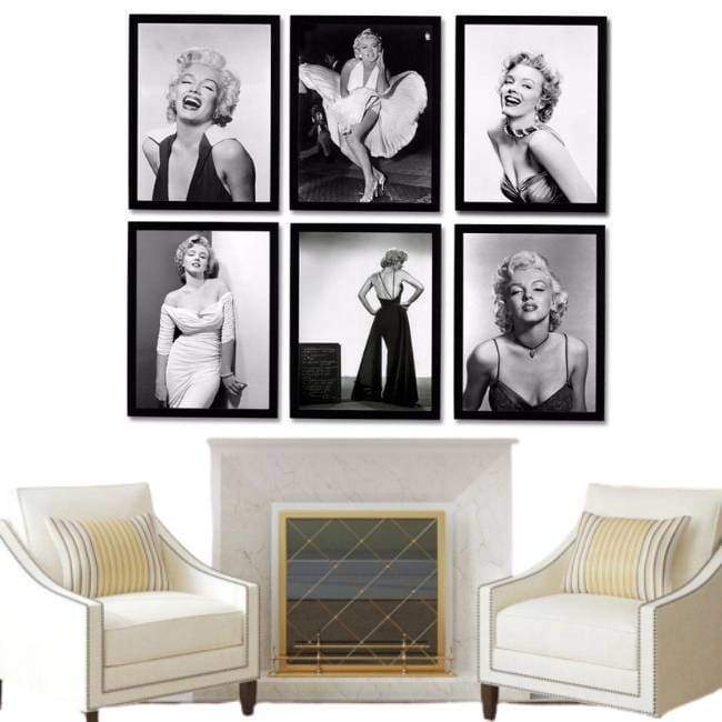 Vintage Marilyn Monroe Pintura En Blanco Y Negro