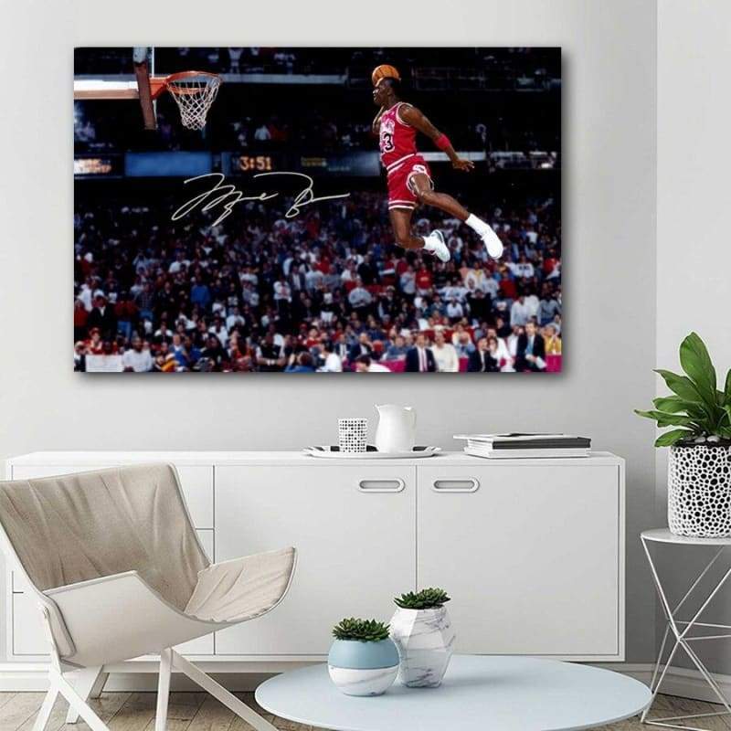 Pintura de Michael Jordan de la vendimia