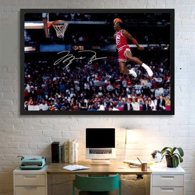 Pintura de Michael Jordan de la vendimia