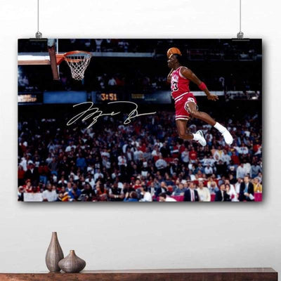 Pintura de Michael Jordan de la vendimia