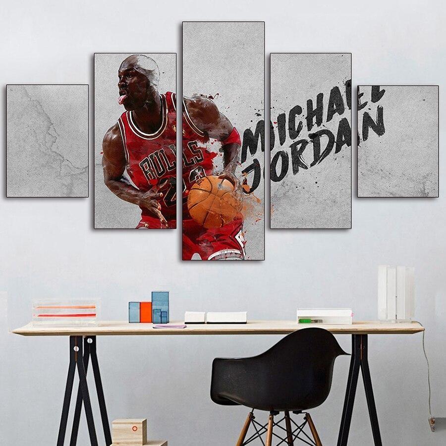 Vintage Michael Jordan pintura en blanco y negro
