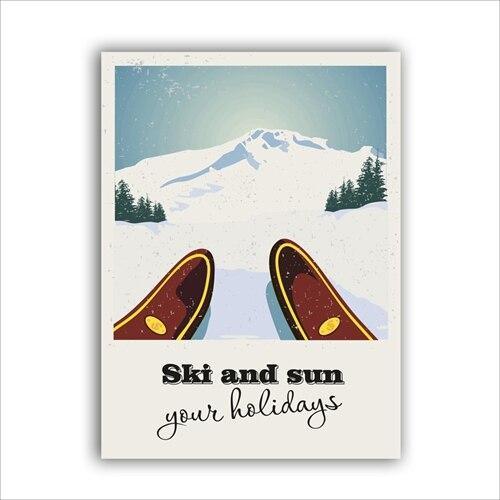 Pintura de montaña vintage