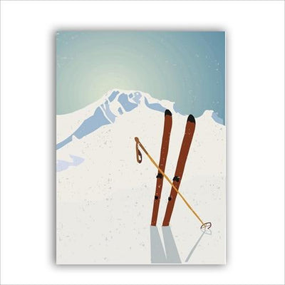 Pintura de montaña vintage