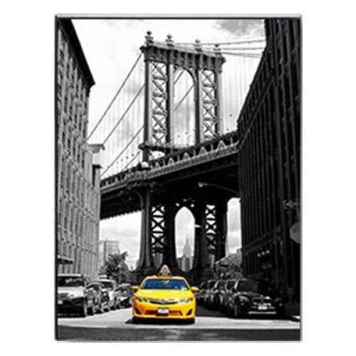 Pintura amarilla vintage de New York